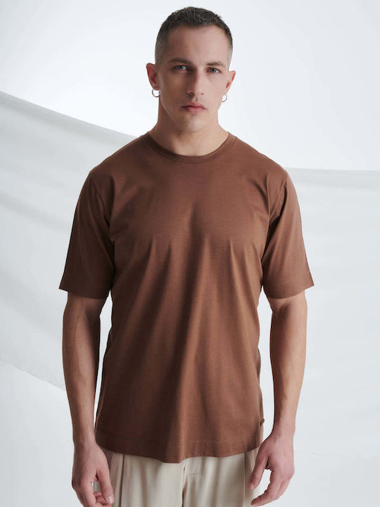 P/Coc Men's Short Sleeve T-shirt Brown