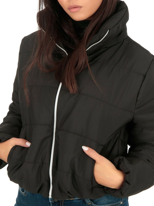 Silia D Women's Short Puffer Jacket for Winter Black