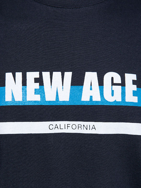 Snta T-shirt with New Age print - Blue Navy