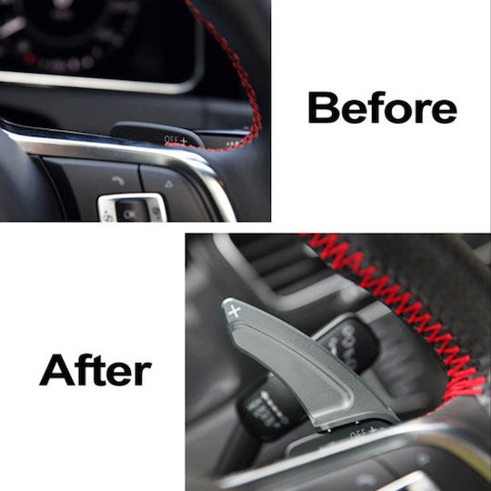 Carner Steering Wheel Decoration Paddles Shift for VW Golf VII 2013-2017 / VW Tiguan 2017 Silver in Silver Color 0029792