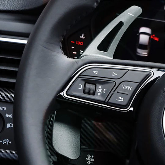 Carner Paddles Shift Αλουμινίου για Audi A3 2017 / A4 2017 / A5 2017 Ασημί 2τμχ