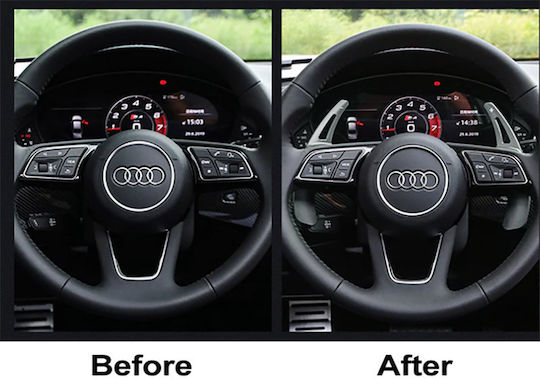 Carner Paddles Shift Αλουμινίου για Audi A3 2017 / A4 2017 / A5 2017 Ασημί 2τμχ