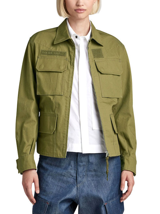 G-Star Raw Women's Short Lifestyle Jacket for Spring or Autumn Khaki