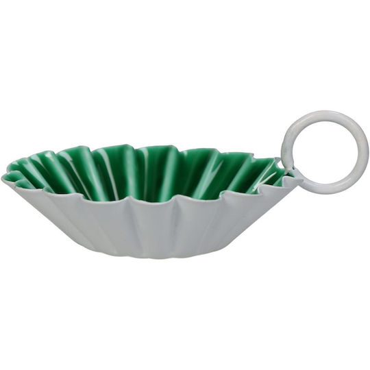 JK Home Decoration Декоративна Металик Зелена Чиния 12x10x4см