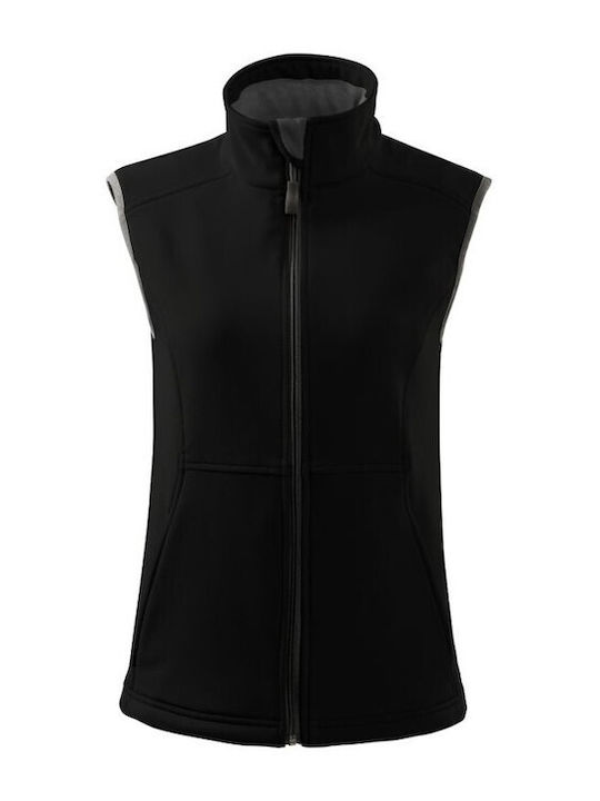 Malfini Women's Short Sports Softshell Jacket Waterproof and Windproof for Winter Black