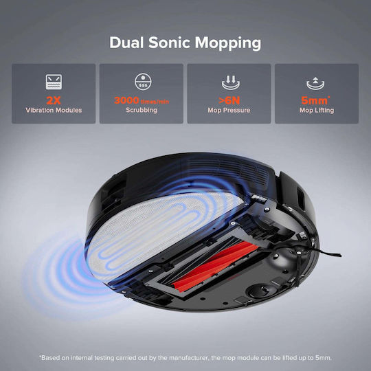 Roborock RockDock S8 Pro Ultra Σκούπα Ρομπότ με Χαρτογράφηση Laser & Απορρόφηση 6000Pa Μαύρη