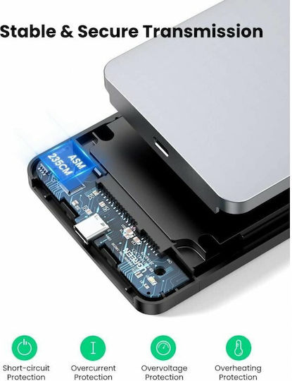 Ugreen Cm300 Case for Hard Drive 2.5" SATA III with Connection Type-C Gray