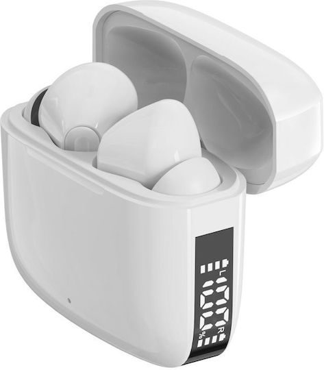 Denver TWE-61 Earbud Bluetooth Handsfree Ακουστικά με Θήκη Φόρτισης Λευκά