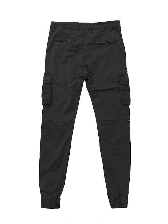 Ustyle Men's Trousers Cargo Elastic Black