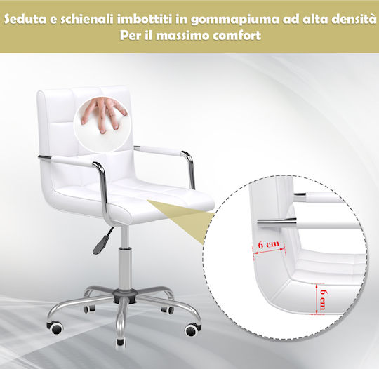 HomCom Scaun De Birou Alb