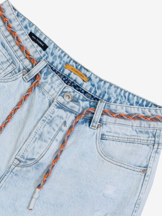 Gianni Lupo Herrenshorts Jeans Hellblau