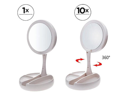 Makeup Mirror Tabletop with Light White
