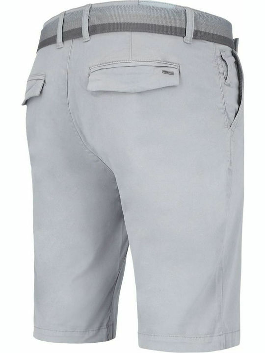 Volcano P-TELLS Herren Regular Fit Shorts mit Stoffgürtel - Grau