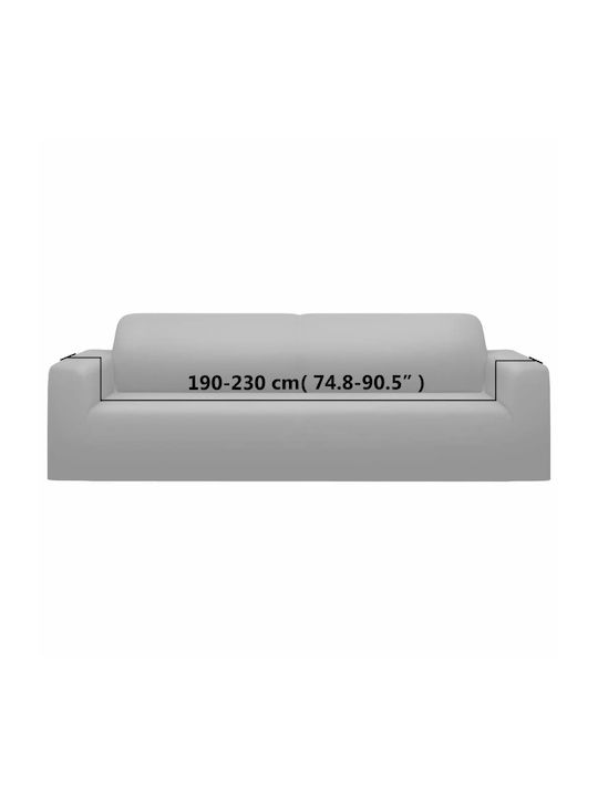 vidaXL Elastic Cover for Three Seater Sofa Gray 195εκ. 1pcs 332942