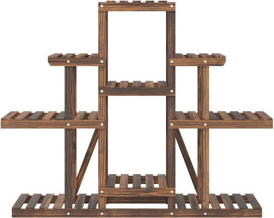vidaXL Ραφιέρα Γλάστρας Ξύλινη Καφέ 110x25x96εκ.
