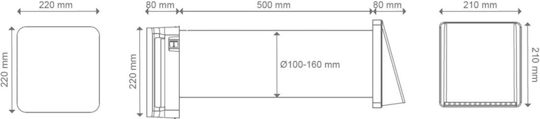 O.Erre Tempero ECO Base De perete Ventilator 160mm Alb