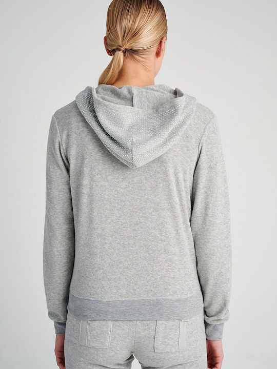 SugarFree Women's Hooded Cardigan Gray