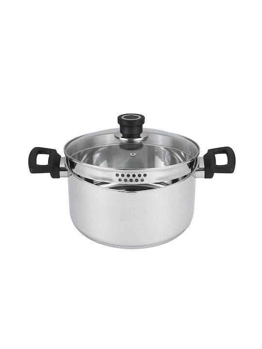 Luigi Ferrero Tiefer Edelstahl-Topf 3.2Es / 20cm
