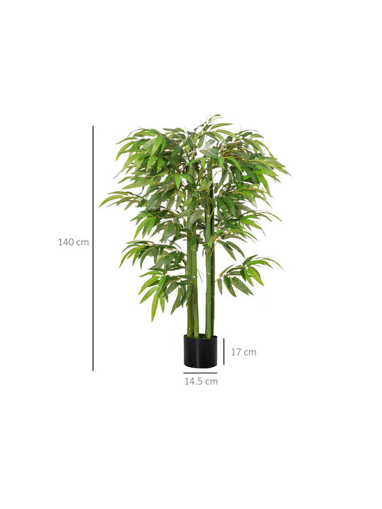 Artificial Plant in Pot Bamboo Green 140cm HomCom