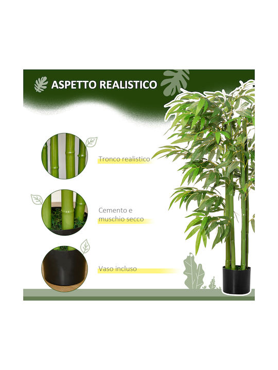 Artificial Plant in Pot Bamboo Green 140cm HomCom