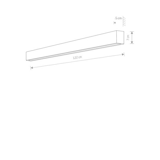 Nowodvorski Commercial Linear LED Ceiling Light Warm White IP20 L122xY7cm