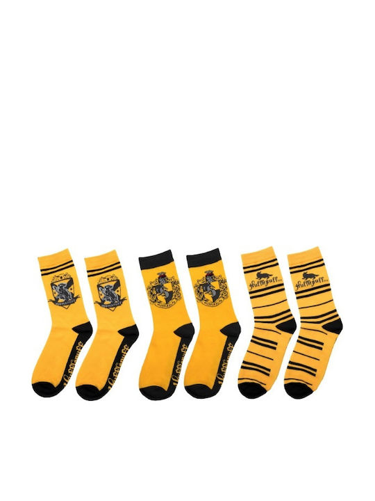 Cinereplicas Harry Potter Hufflepuff Unisex Κάλτσες Κίτρινες 3 Pack