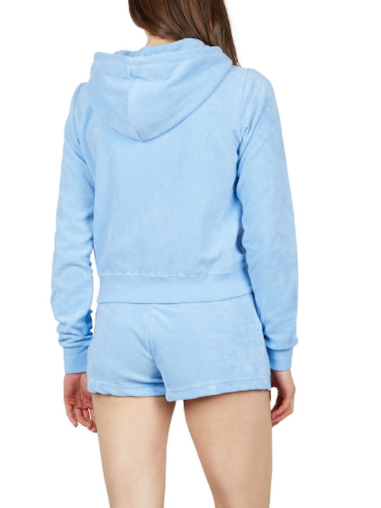 Juicy Couture Toweling Robertson Women's Hooded Cardigan Light Blue