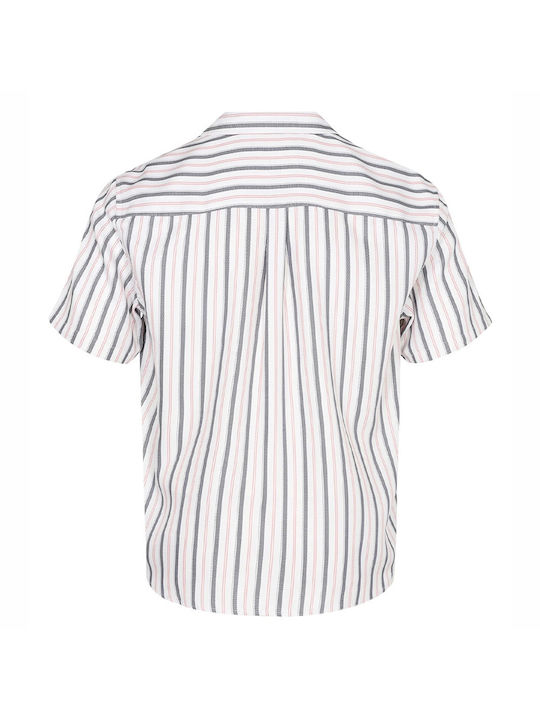 Anerkjendt Men's Shirt Short Sleeve Striped Light Blue