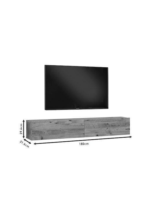 TV Stand Dello Gray L180xD31.6xH29.6cm