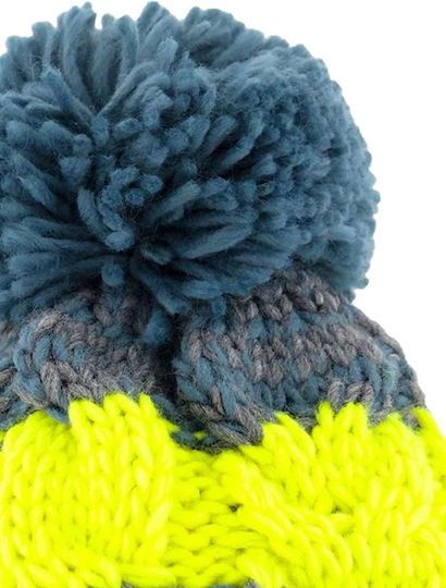 Jackson Pom Pom Beanie Unisex Σκούφος Πλεκτός σε Μπλε χρώμα