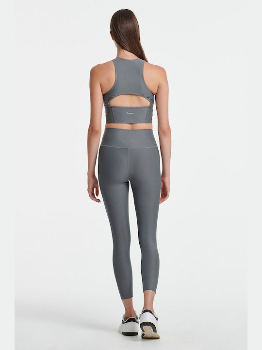 SugarFree Women's Capri Training Legging High Waisted Gray