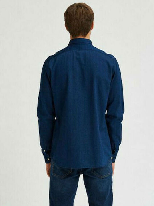 SHIRT - WITH SLEEVES MALE WOV OCO100 BLUE