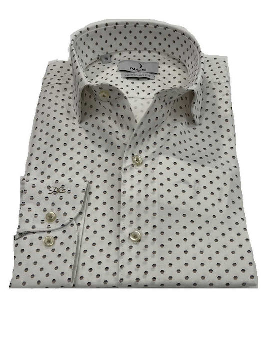 Men's Shirt in White Background and Microchips NCS N123-0109 LEYKO