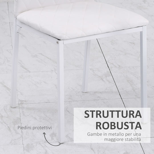 Scaune Sala de mese Albe 4buc 41x50x91buc