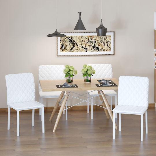 Scaune Sala de mese Albe 4buc 41x50x91buc