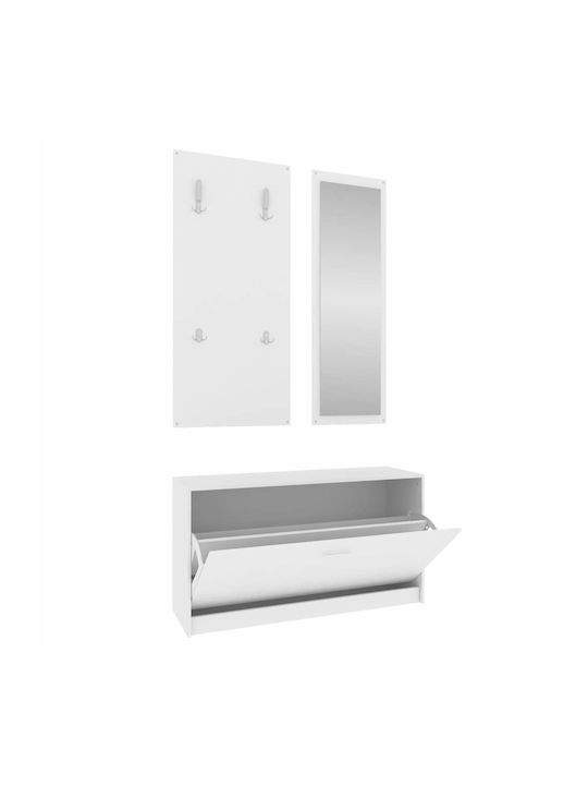 Entry Furniture with Mirror Hanger Shoe Rack 342570