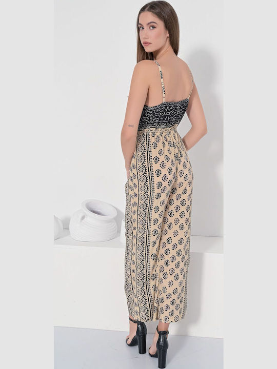 Damen Einteiler Anzug Beige