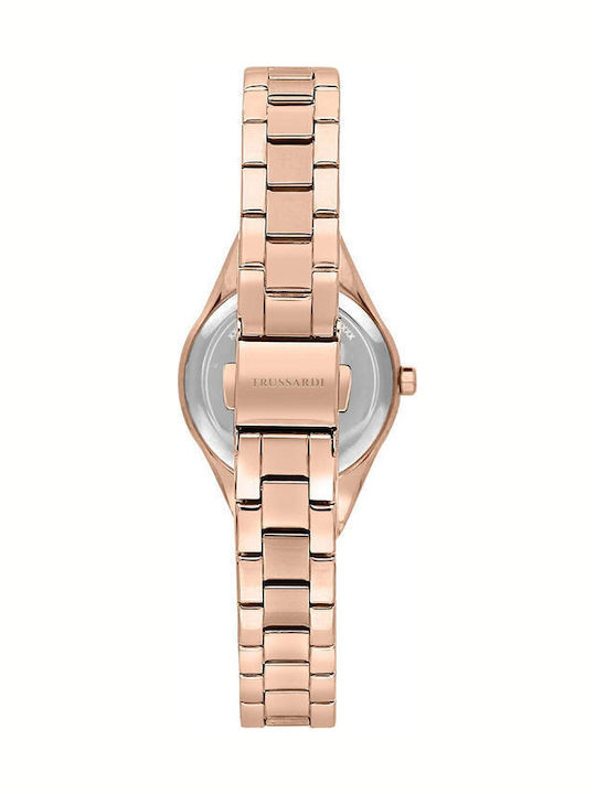 Trussardi Metropolitan Γυναικείο Ρολόι 30mm Μπαταρίας με Ροζ Χρυσό Μεταλλικό Μπρασελέ