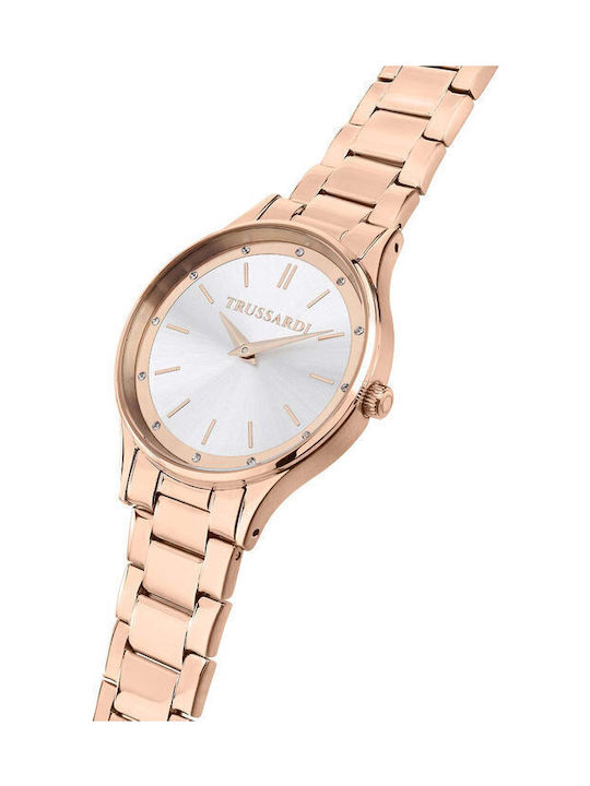 Trussardi T-star Ceas de Damă cu Rose Gold Brățară Metalică