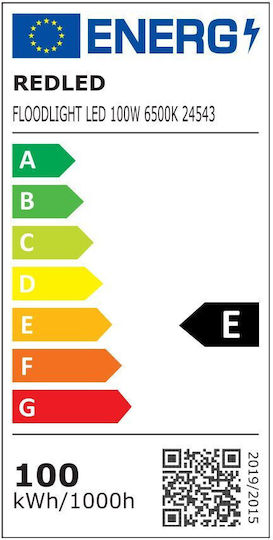 Redled Στεγανός Προβολέας LED 100W Ψυχρό Λευκό IP65