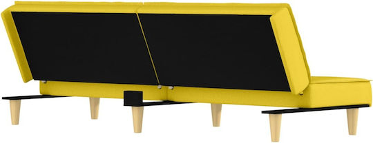 Three-Seater Couch Bed Yellow 200x100x70 cm