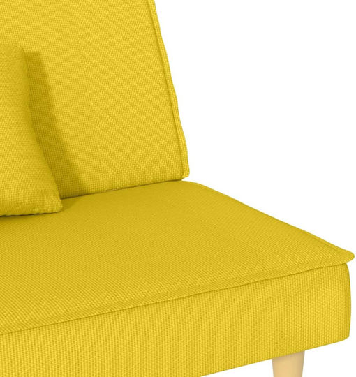 Three-Seater Couch Bed Yellow 200x100x70 cm