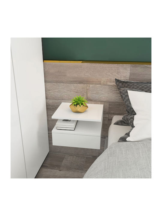Wooden White Bedside Tables 2 Pieces 35x32x22.5cm
