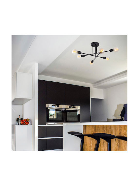 Opviq Ceiling Mount Light 64cm Black with Socket E27
