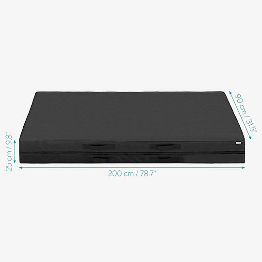 Navaris Fabric Storage Case for Blanket/Duvet in Black Color 90x25x25cm 1pcs