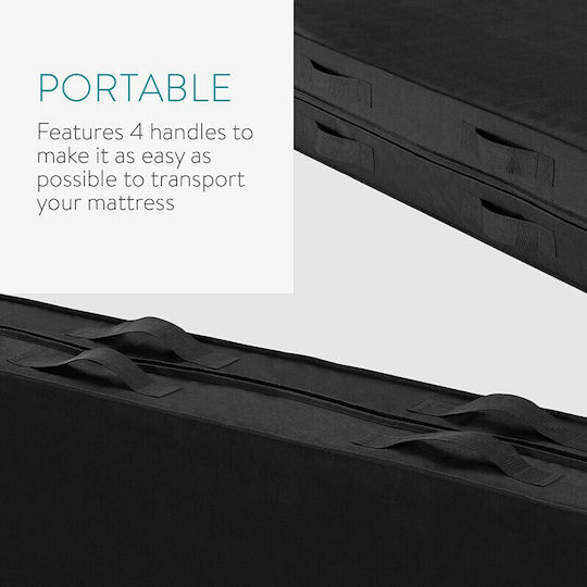 Navaris Fabric Storage Case for Blanket/Duvet in Black Color 90x25x25cm 1pcs