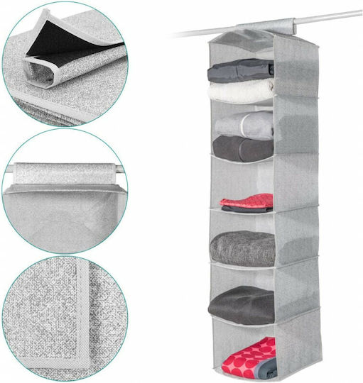 Navaris Fabric Hanging Storage Case For Clothes in Gray Color 30x30x126cm 1pcs