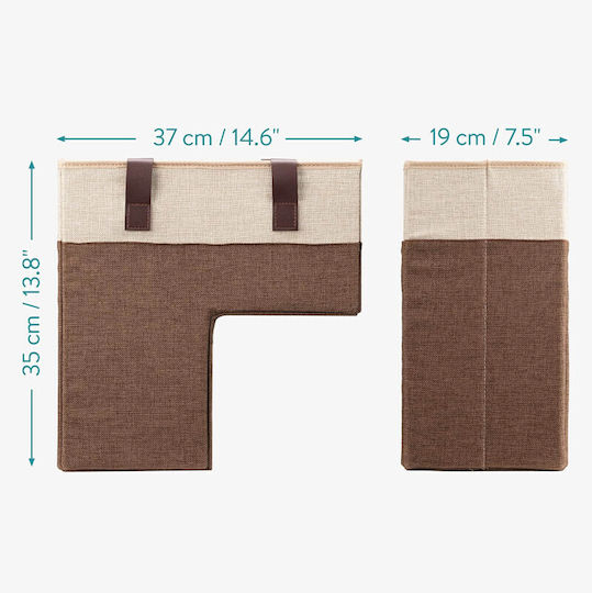Navaris Fabric Storage Basket Brown 35x19x37cm