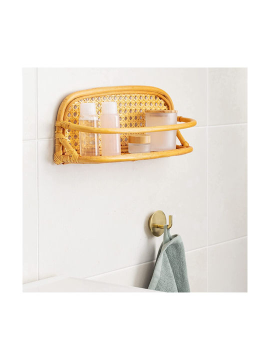 Navaris Wandmontiertes Badezimmerregal Bamboo Braun