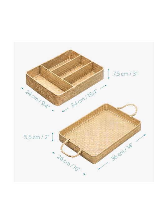 Navaris Tăvi Pentru Tacâmuri De Sertar 34x24x7.5cm Maro